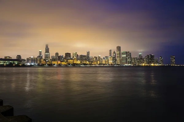 City skyline rising above the streets