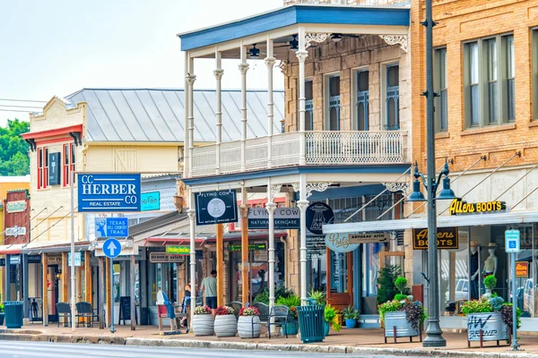 A charming town street and its historic buildings